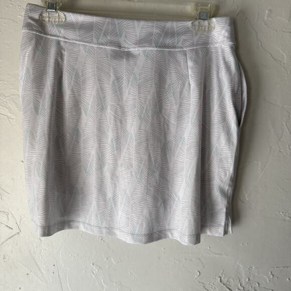 Greg Norman Skort Womens Medium White Aqua Feather Print Golf Activewear Pockets - Picture 6 of 7